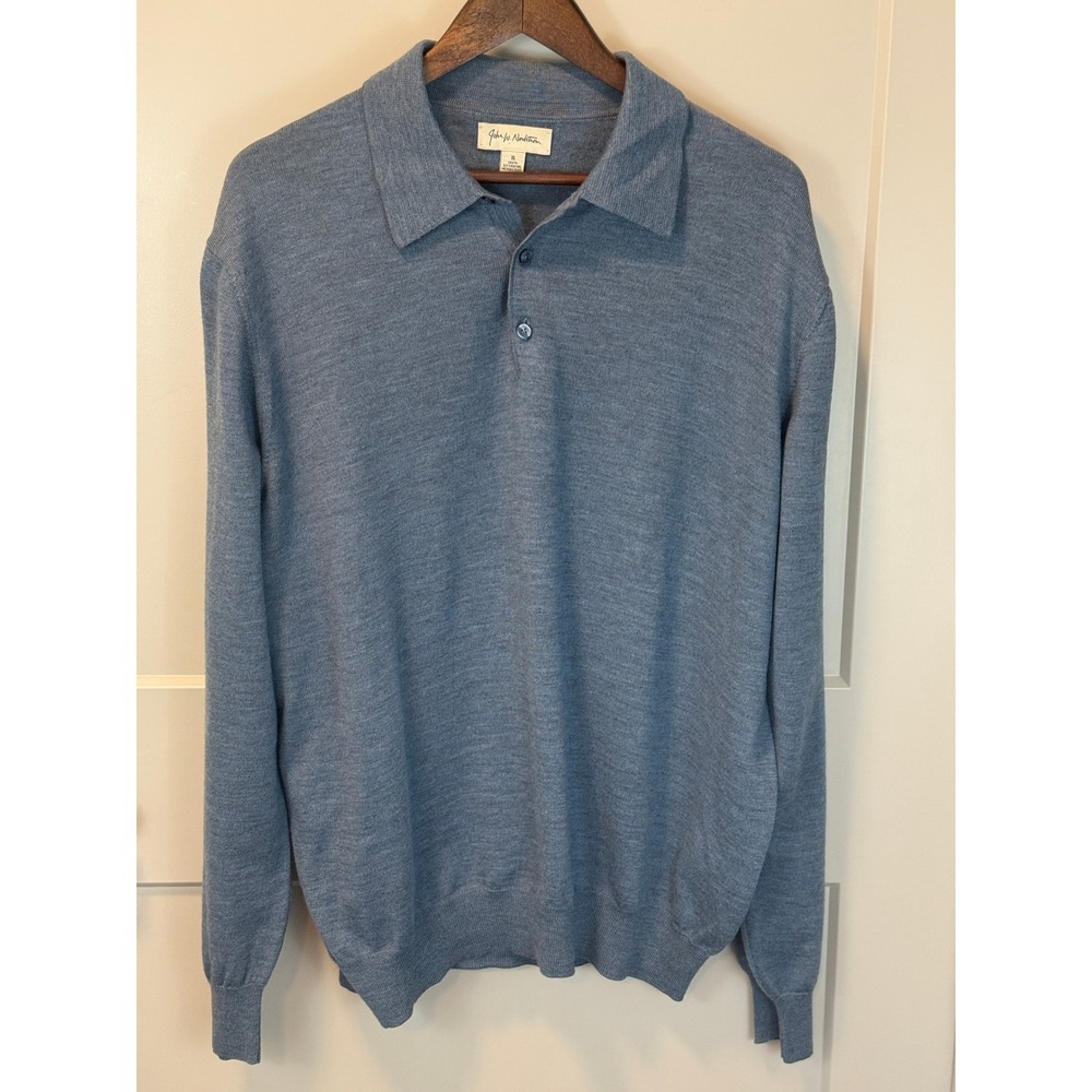 John W. Nordstrom Extra Fine Merino‎ Wool Blue Sweater Size XL